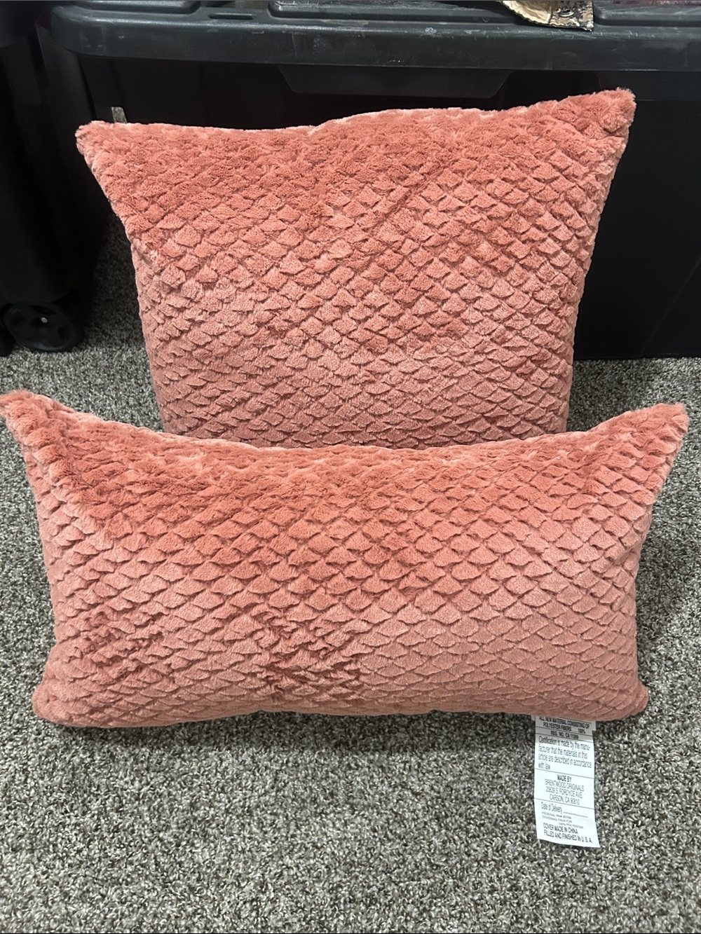 New Textured Coral Plush Throw Pillows - Set of 2